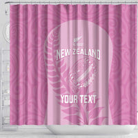 Custom New Zealand Silver Fern Rugby 2025 Shower Curtain All Black Aotearoa Maori Pink LT14 - Polynesian Pride