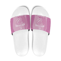 Custom New Zealand Silver Fern Rugby 2025 Slide Sandals All Black Aotearoa Maori Pink LT14 Pink - Polynesian Pride