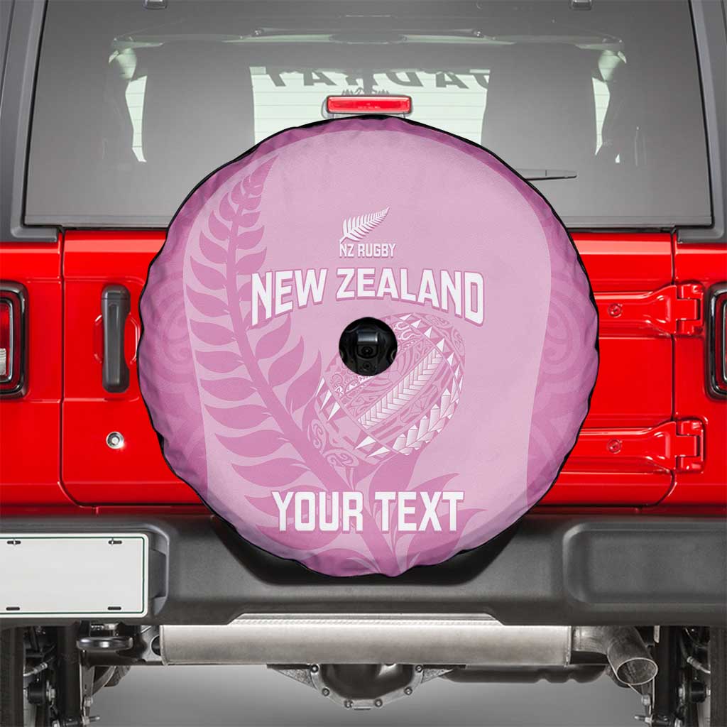 Custom New Zealand Silver Fern Rugby 2025 Spare Tire Cover All Black Aotearoa Maori Pink LT14 - Polynesian Pride