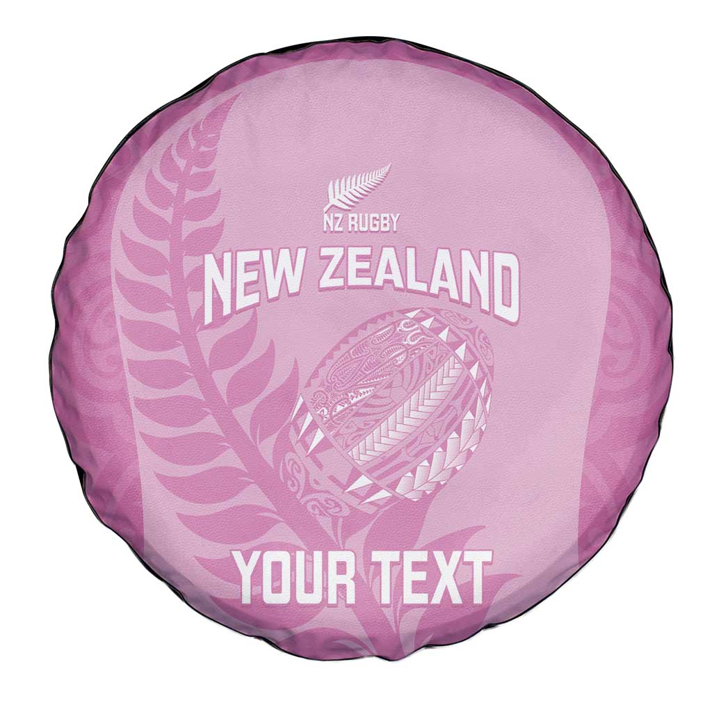 Custom New Zealand Silver Fern Rugby 2025 Spare Tire Cover All Black Aotearoa Maori Pink LT14 - Polynesian Pride