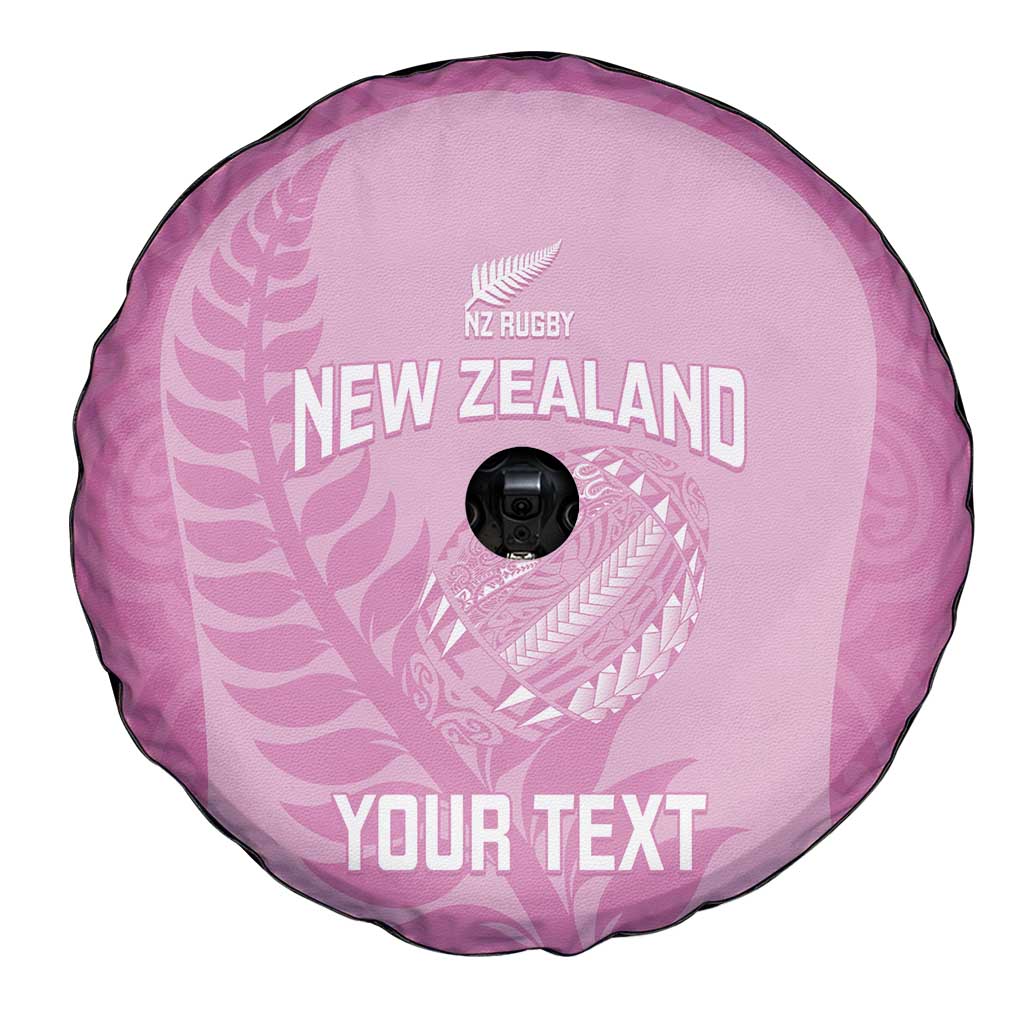 Custom New Zealand Silver Fern Rugby 2025 Spare Tire Cover All Black Aotearoa Maori Pink LT14 - Polynesian Pride