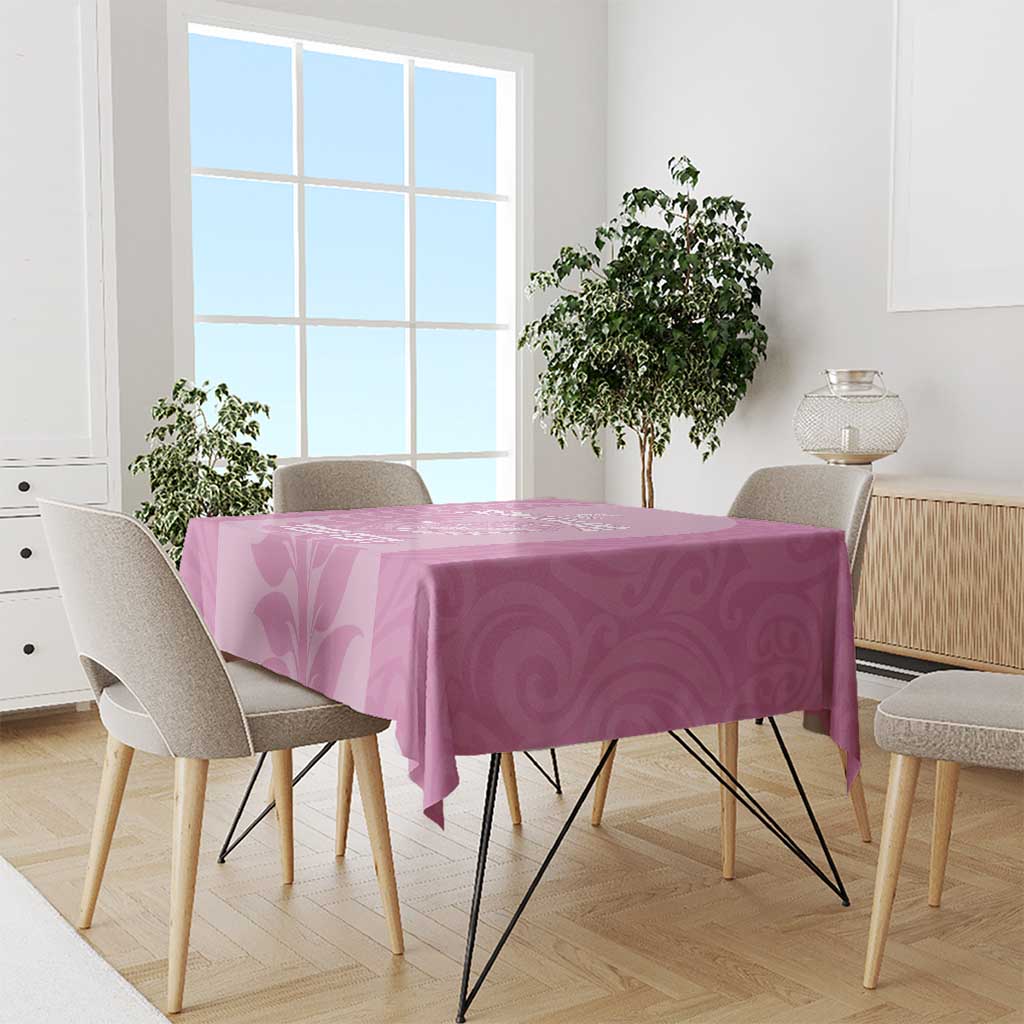 Custom New Zealand Silver Fern Rugby 2025 Tablecloth All Black Aotearoa Maori Pink LT14 - Polynesian Pride