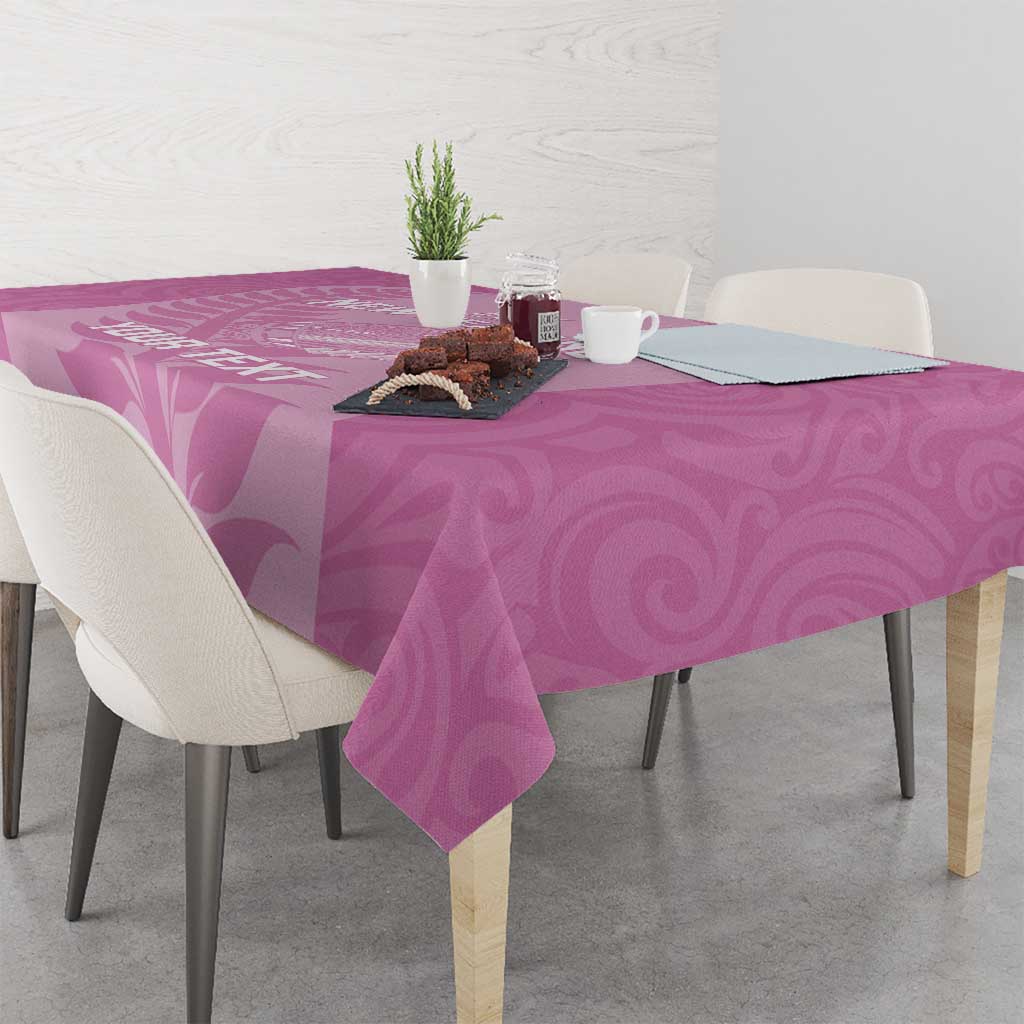 Custom New Zealand Silver Fern Rugby 2025 Tablecloth All Black Aotearoa Maori Pink LT14 - Polynesian Pride