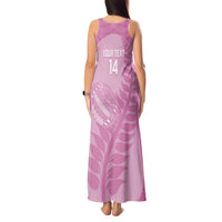 Custom New Zealand Silver Fern Rugby 2025 Tank Maxi Dress All Black Aotearoa Maori Pink LT14 - Polynesian Pride