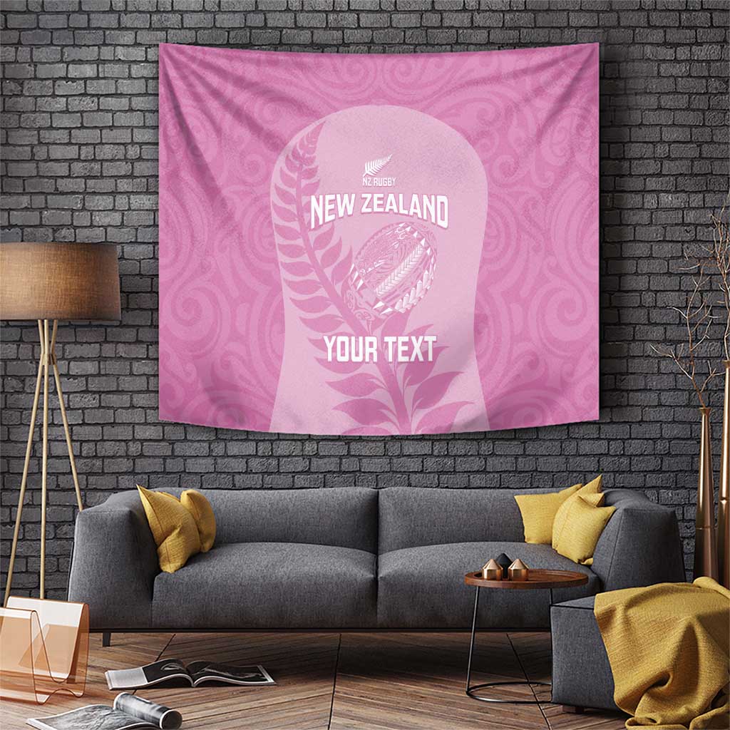 Custom New Zealand Silver Fern Rugby 2025 Tapestry All Black Aotearoa Maori Pink LT14 Pink - Polynesian Pride