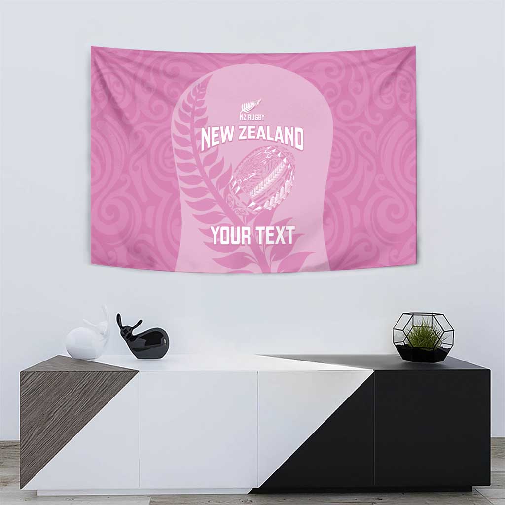 Custom New Zealand Silver Fern Rugby 2025 Tapestry All Black Aotearoa Maori Pink LT14 - Polynesian Pride