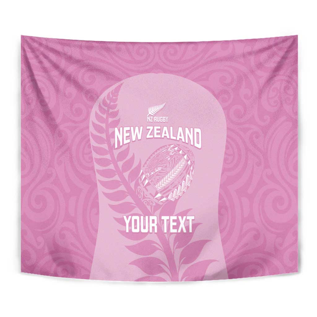 Custom New Zealand Silver Fern Rugby 2025 Tapestry All Black Aotearoa Maori Pink LT14 - Polynesian Pride