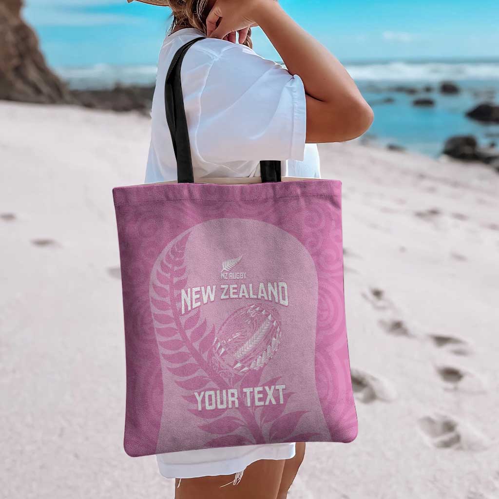 Custom New Zealand Silver Fern Rugby 2025 Tote Bag All Black Aotearoa Maori Pink LT14 - Polynesian Pride