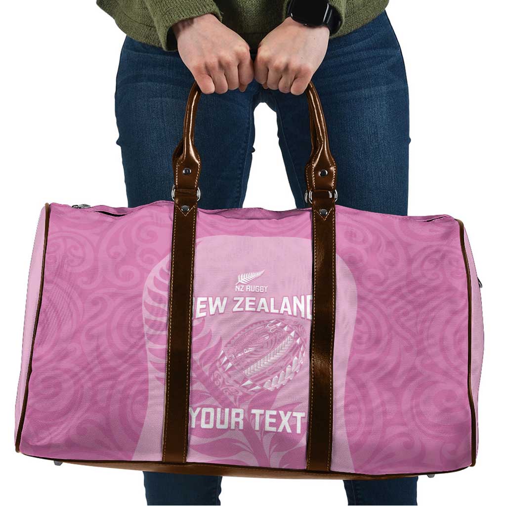 Custom New Zealand Silver Fern Rugby 2025 Travel Bag All Black Aotearoa Maori Pink LT14 Pink - Polynesian Pride