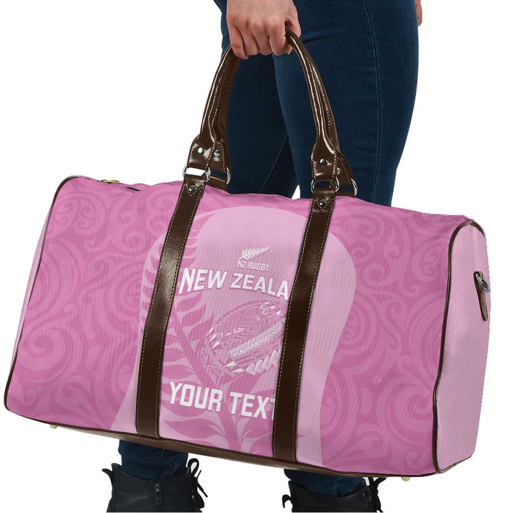 Custom New Zealand Silver Fern Rugby 2025 Travel Bag All Black Aotearoa Maori Pink LT14 - Polynesian Pride