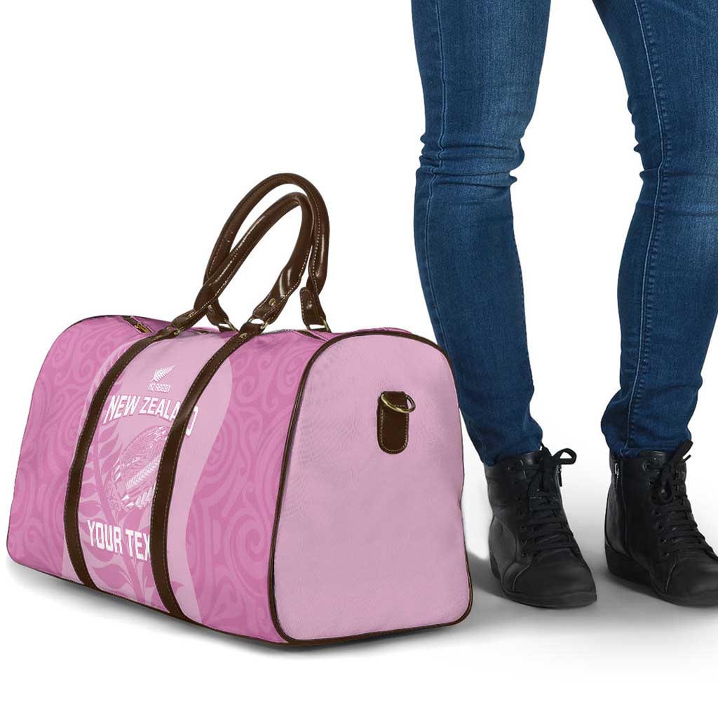 Custom New Zealand Silver Fern Rugby 2025 Travel Bag All Black Aotearoa Maori Pink LT14 - Polynesian Pride