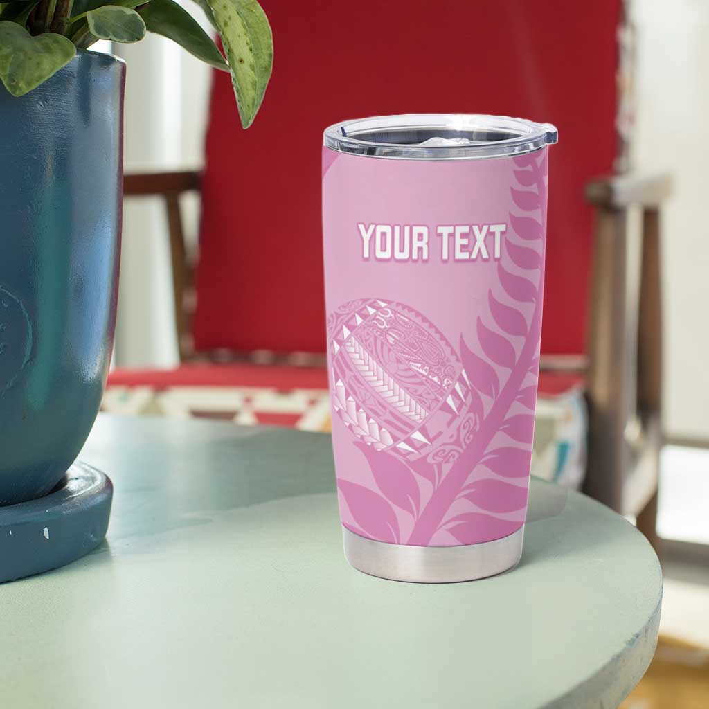 Custom New Zealand Silver Fern Rugby 2025 Tumbler Cup All Black Aotearoa Maori Pink LT14 - Polynesian Pride