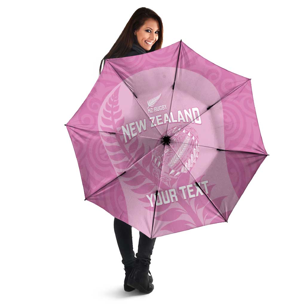 Custom New Zealand Silver Fern Rugby 2025 Umbrella All Black Aotearoa Maori Pink LT14 - Polynesian Pride