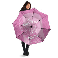 Custom New Zealand Silver Fern Rugby 2025 Umbrella All Black Aotearoa Maori Pink LT14 - Polynesian Pride