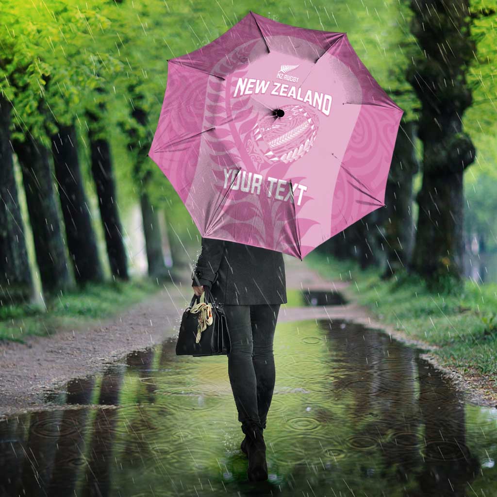 Custom New Zealand Silver Fern Rugby 2025 Umbrella All Black Aotearoa Maori Pink LT14 - Polynesian Pride