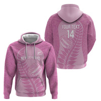 Custom New Zealand Silver Fern Rugby 2025 Zip Hoodie All Black Aotearoa Maori Pink LT14 - Polynesian Pride