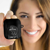 Custom New Zealand Silver Fern Rugby 2025 AirPods Case Go Champions Aotearoa Maori Black LT14 - Polynesian Pride