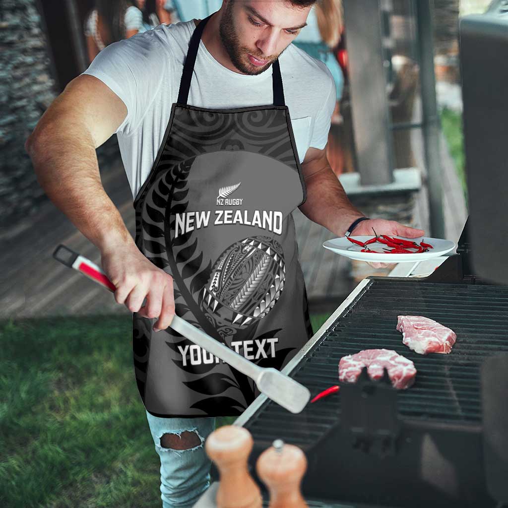 Custom New Zealand Silver Fern Rugby 2025 Apron Go Champions Aotearoa Maori Black LT14 - Polynesian Pride