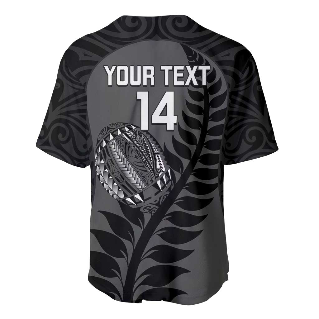 Custom New Zealand Silver Fern Rugby 2025 Baseball Jersey Go Champions Aotearoa Maori Black LT14 - Polynesian Pride