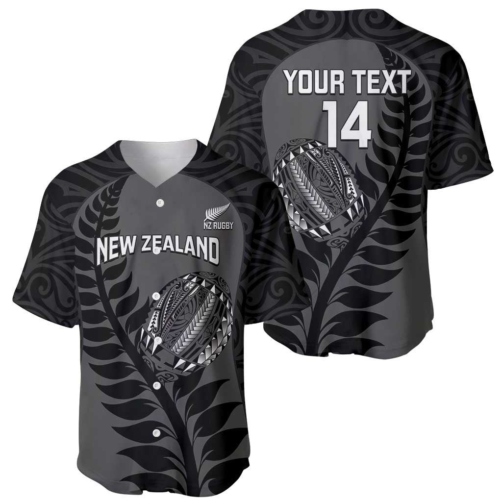 Custom New Zealand Silver Fern Rugby 2025 Baseball Jersey Go Champions Aotearoa Maori Black LT14 - Polynesian Pride