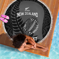 Custom New Zealand Silver Fern Rugby 2025 Beach Blanket Go Champions Aotearoa Maori Black LT14 - Polynesian Pride