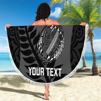 Custom New Zealand Silver Fern Rugby 2025 Beach Blanket Go Champions Aotearoa Maori Black LT14 - Polynesian Pride