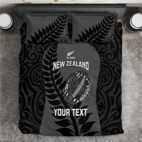 Custom New Zealand Silver Fern Rugby 2025 Bedding Set Go Champions Aotearoa Maori Black LT14 Black - Polynesian Pride