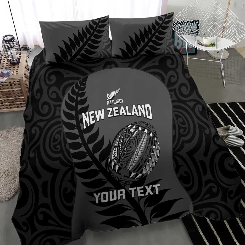 Custom New Zealand Silver Fern Rugby 2025 Bedding Set Go Champions Aotearoa Maori Black LT14 - Polynesian Pride