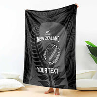 Custom New Zealand Silver Fern Rugby 2025 Blanket Go Champions Aotearoa Maori Black LT14 - Polynesian Pride