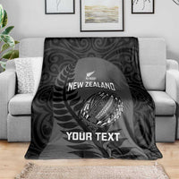 Custom New Zealand Silver Fern Rugby 2025 Blanket Go Champions Aotearoa Maori Black LT14 - Polynesian Pride