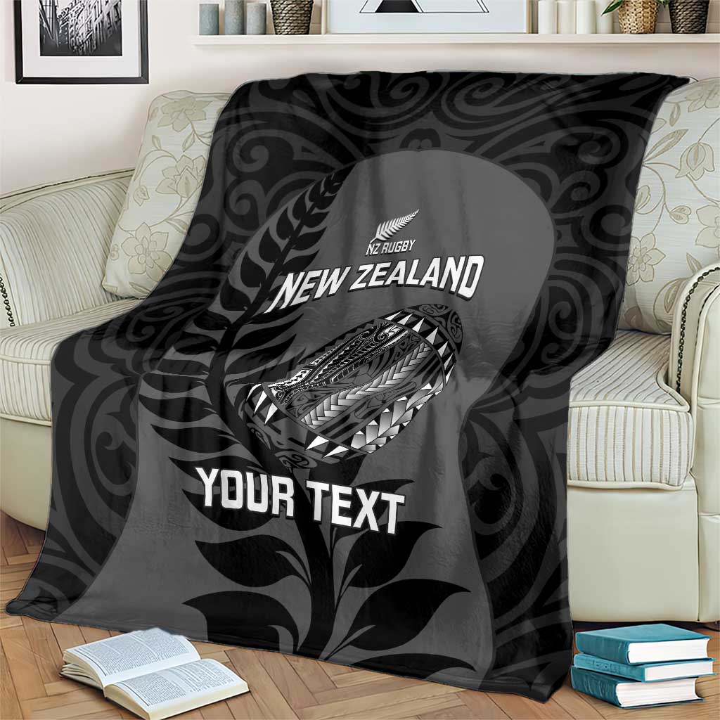 Custom New Zealand Silver Fern Rugby 2025 Blanket Go Champions Aotearoa Maori Black LT14 - Polynesian Pride