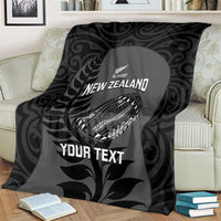 Custom New Zealand Silver Fern Rugby 2025 Blanket Go Champions Aotearoa Maori Black LT14 - Polynesian Pride