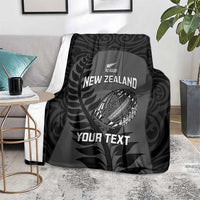 Custom New Zealand Silver Fern Rugby 2025 Blanket Go Champions Aotearoa Maori Black LT14 - Polynesian Pride