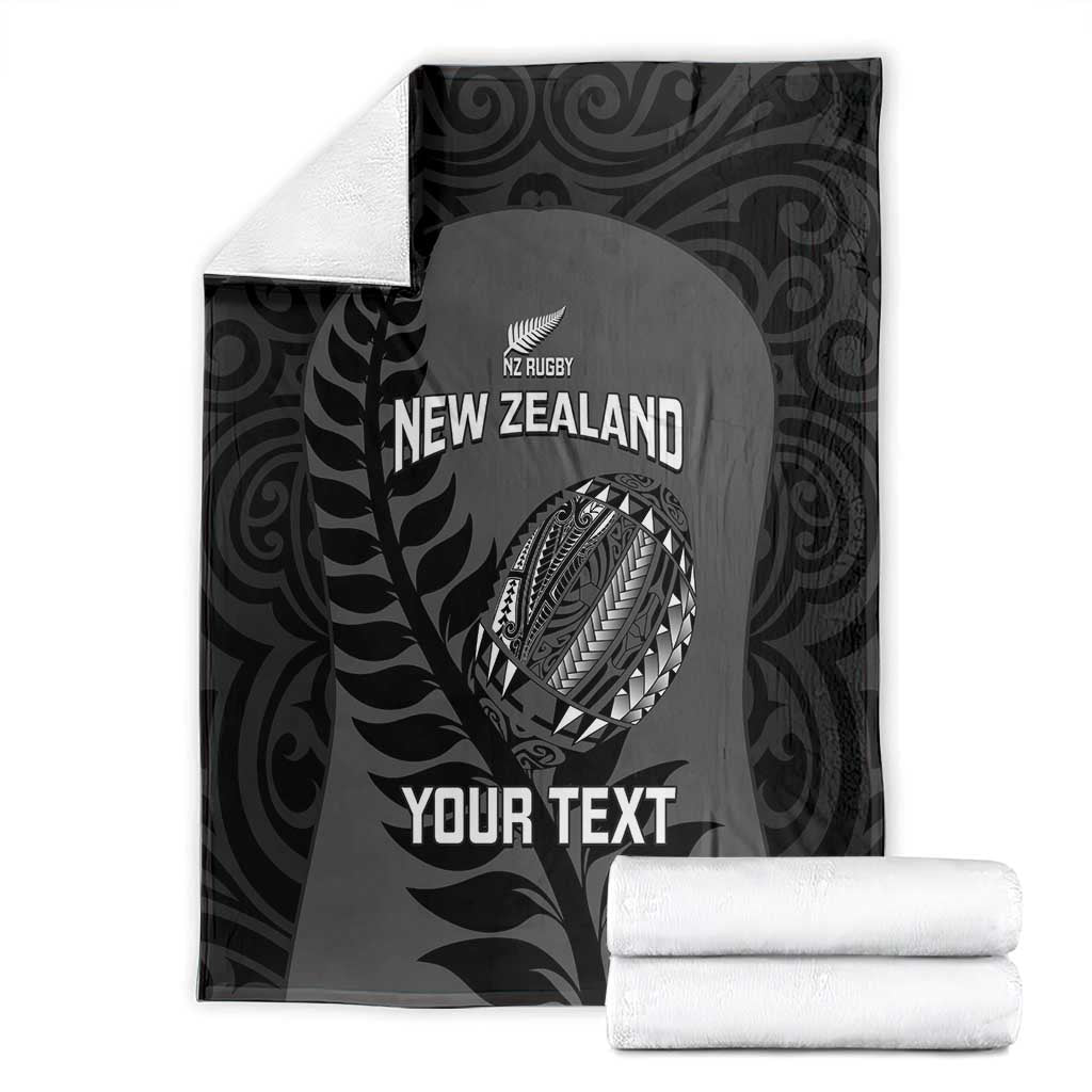 Custom New Zealand Silver Fern Rugby 2025 Blanket Go Champions Aotearoa Maori Black LT14 - Polynesian Pride