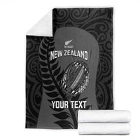 Custom New Zealand Silver Fern Rugby 2025 Blanket Go Champions Aotearoa Maori Black LT14 - Polynesian Pride