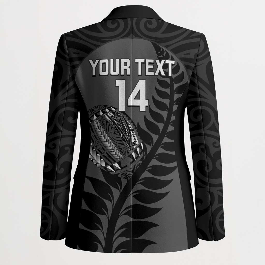 Custom New Zealand Silver Fern Rugby 2025 Blazer Go Champions Aotearoa Maori Black LT14 - Polynesian Pride