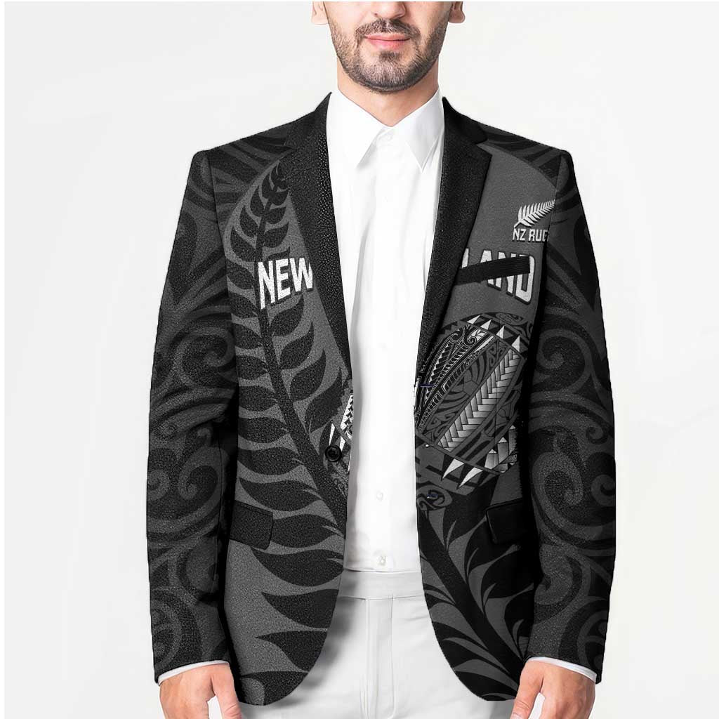 Custom New Zealand Silver Fern Rugby 2025 Blazer Go Champions Aotearoa Maori Black LT14 - Polynesian Pride