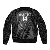 Custom New Zealand Silver Fern Rugby 2025 Bomber Jacket Go Champions Aotearoa Maori Black LT14 - Polynesian Pride
