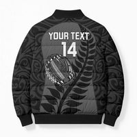 Custom New Zealand Silver Fern Rugby 2025 Bomber Puffer Jacket Go Champions Aotearoa Maori Black LT14 - Polynesian Pride