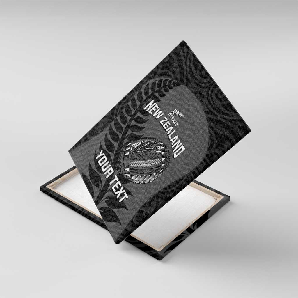 Custom New Zealand Silver Fern Rugby 2025 Canvas Wall Art Go Champions Aotearoa Maori Black LT14 With Frame Black - Polynesian Pride