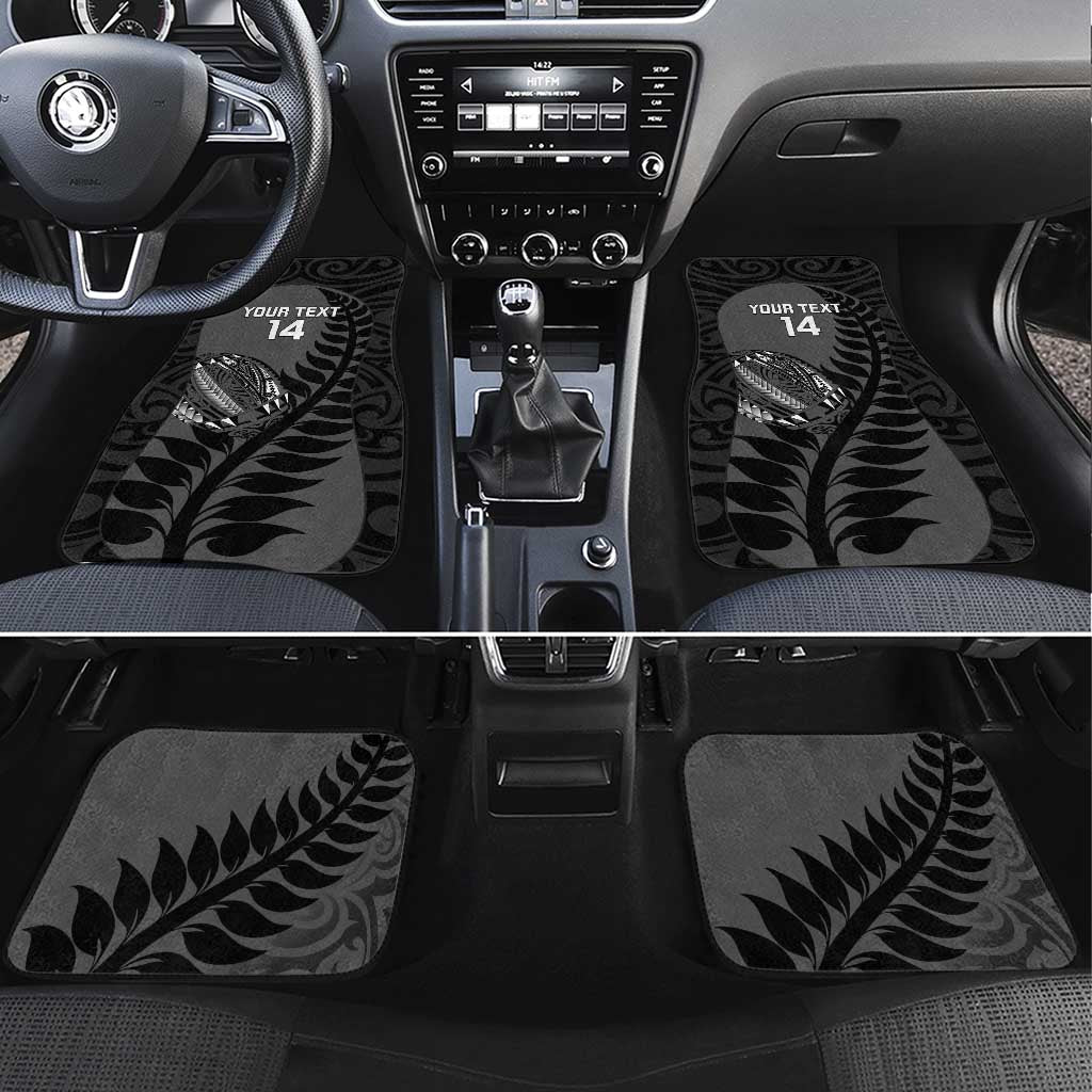Custom New Zealand Silver Fern Rugby 2025 Car Mats Go Champions Aotearoa Maori Black LT14 Set 4pcs Black - Polynesian Pride