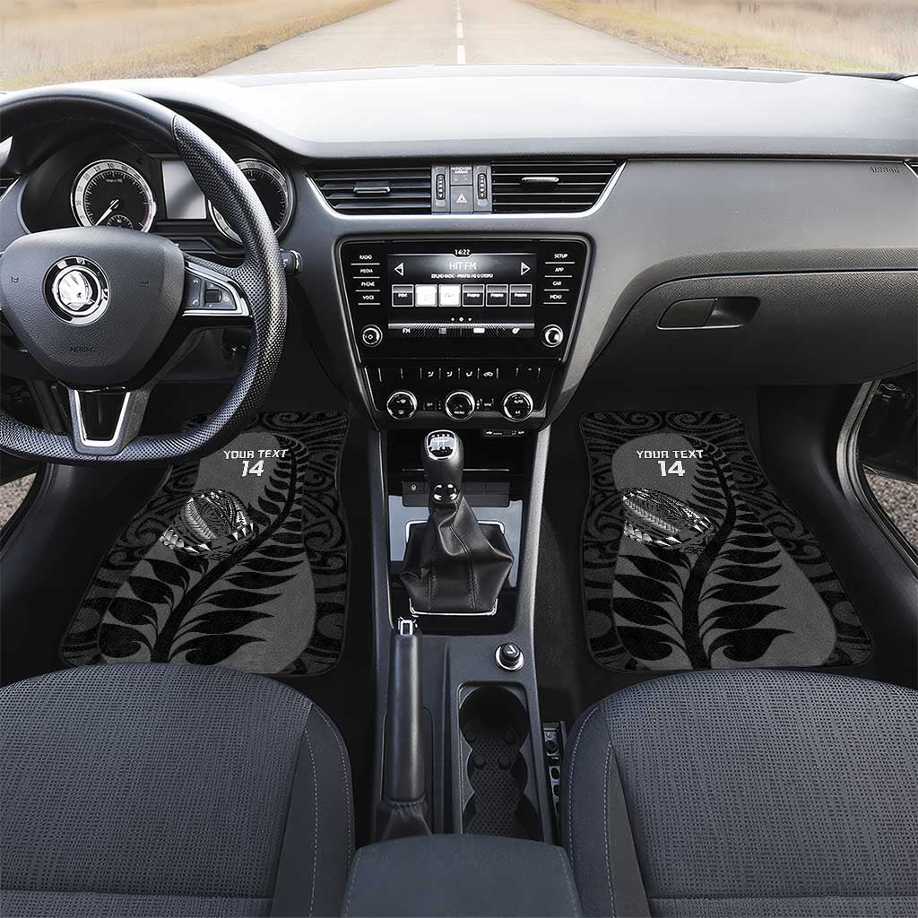Custom New Zealand Silver Fern Rugby 2025 Car Mats Go Champions Aotearoa Maori Black LT14 Set 2pcs - Front Black - Polynesian Pride