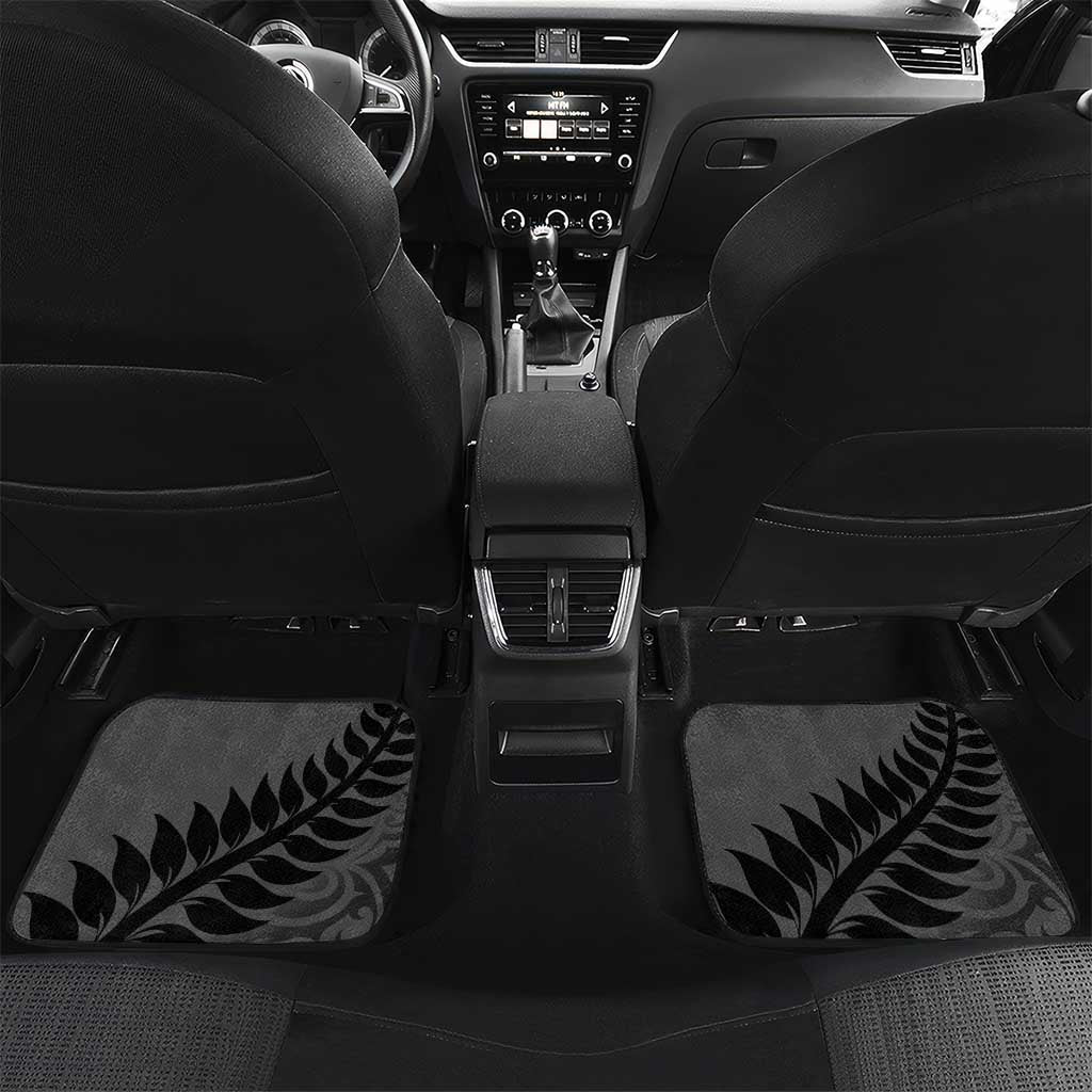 Custom New Zealand Silver Fern Rugby 2025 Car Mats Go Champions Aotearoa Maori Black LT14 Set 2pcs - Back Black - Polynesian Pride