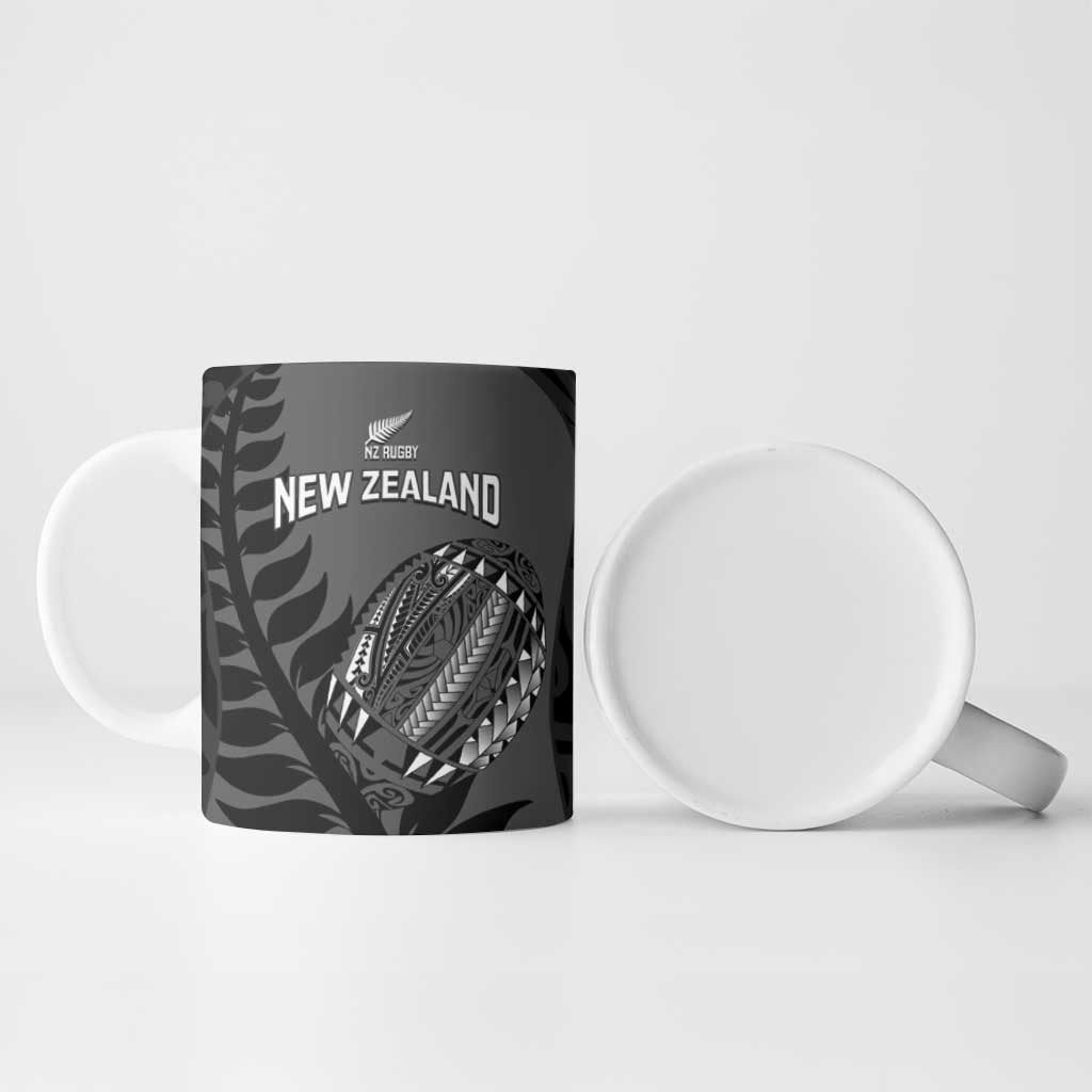 Custom New Zealand Silver Fern Rugby 2025 Ceramic Mug Go Champions Aotearoa Maori Black LT14 - Polynesian Pride