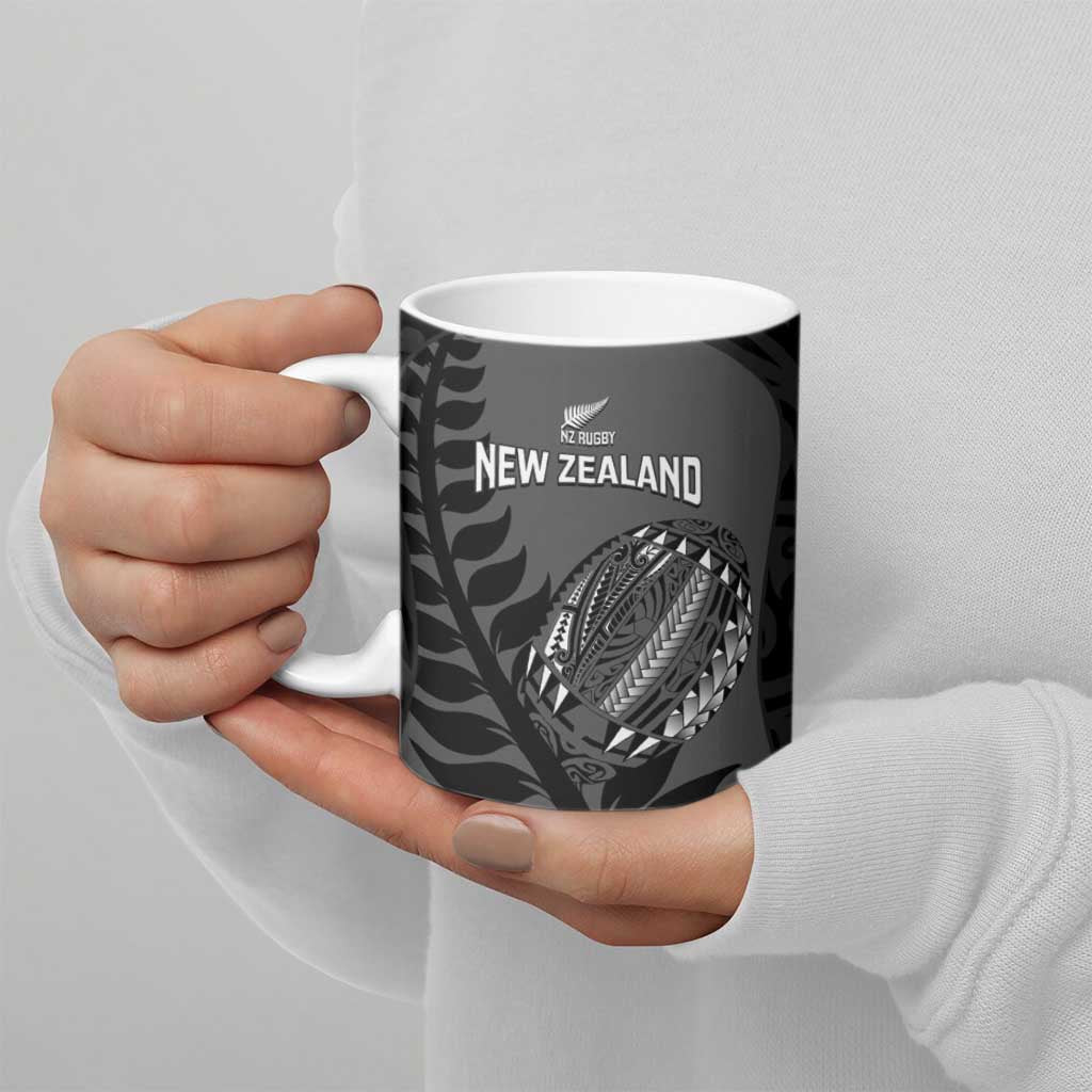 Custom New Zealand Silver Fern Rugby 2025 Ceramic Mug Go Champions Aotearoa Maori Black LT14 - Polynesian Pride