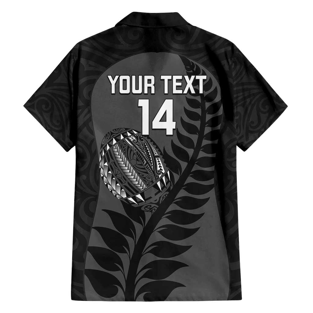Custom New Zealand Silver Fern Rugby 2025 Family Matching Long Sleeve Bodycon Dress and Hawaiian Shirt Go Champions Aotearoa Maori Black LT14 - Polynesian Pride