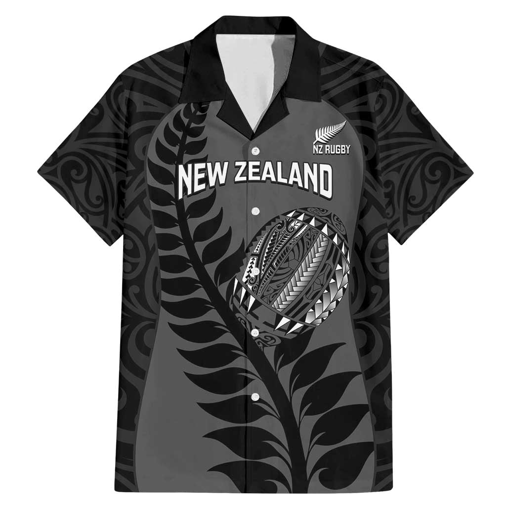 Custom New Zealand Silver Fern Rugby 2025 Family Matching Mermaid Dress and Hawaiian Shirt Go Champions Aotearoa Maori Black LT14 Dad's Shirt - Short Sleeve Black - Polynesian Pride