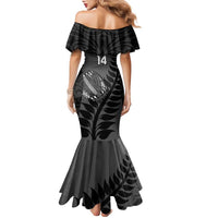 Custom New Zealand Silver Fern Rugby 2025 Family Matching Mermaid Dress and Hawaiian Shirt Go Champions Aotearoa Maori Black LT14 - Polynesian Pride