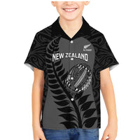 Custom New Zealand Silver Fern Rugby 2025 Family Matching Mermaid Dress and Hawaiian Shirt Go Champions Aotearoa Maori Black LT14 Son's Shirt Black - Polynesian Pride