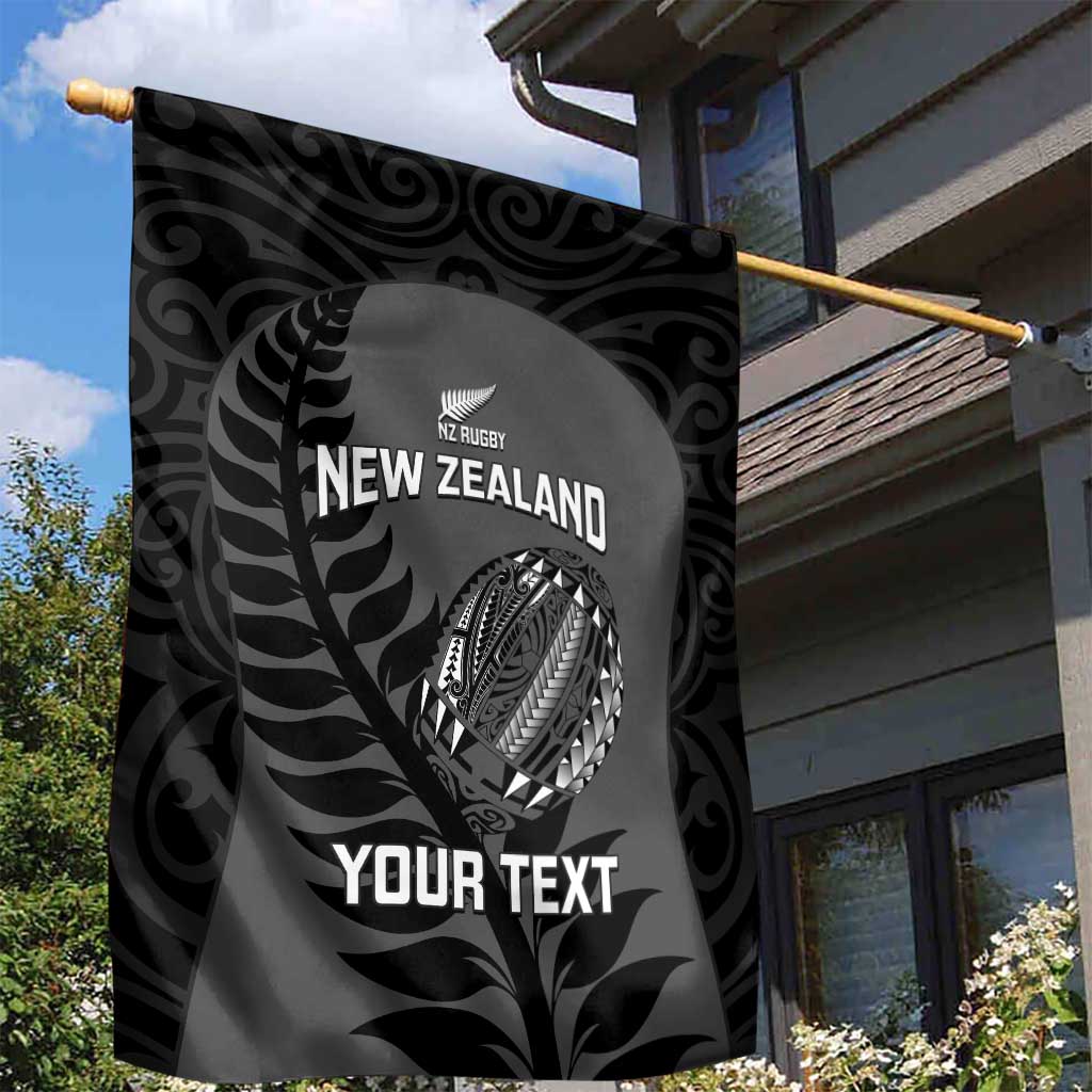 Custom New Zealand Silver Fern Rugby 2025 Garden Flag Go Champions Aotearoa Maori Black LT14 - Polynesian Pride